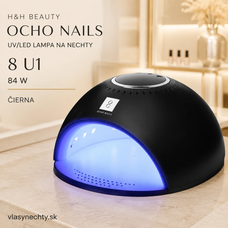 UV LED LAMPA NA NECHTY OCHO NAILS 8 U1 ČIERNA 84W