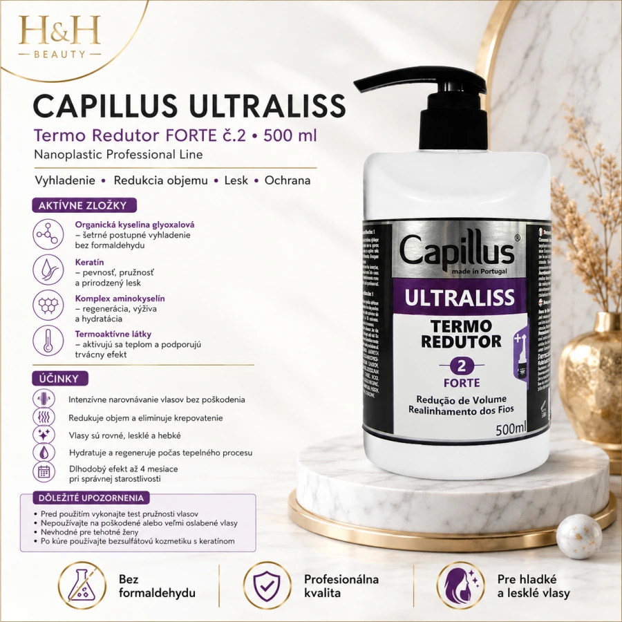 CAPILLUS ULTRALISS – Termo Redutor FORTE č.2 Nanoplastic Professional Line 500 ml