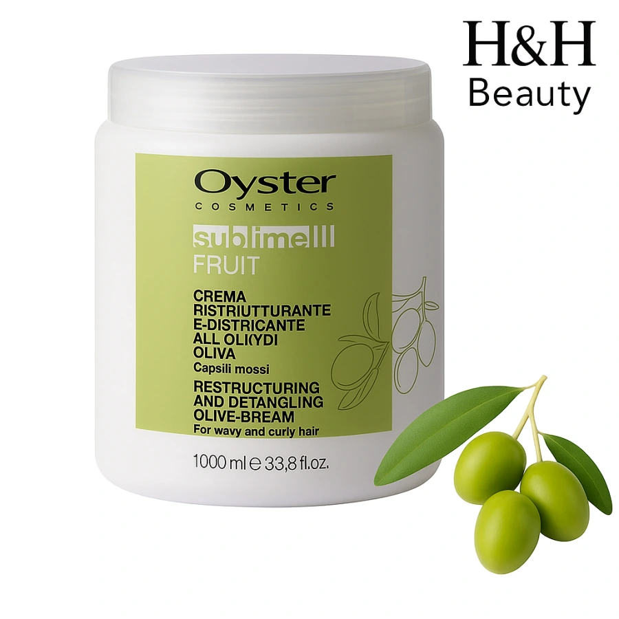 OYSTER Maska olivová 1000 ml, pre vlnité, kučeravé-zamotané vlasy