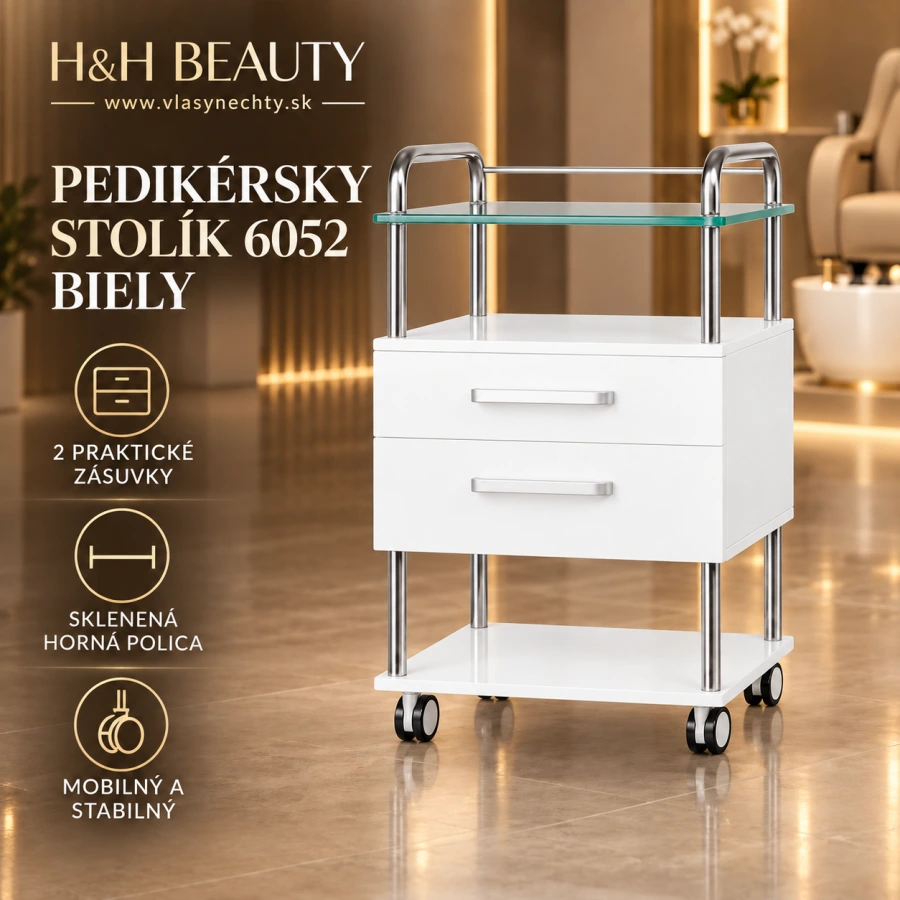 PEDIKÉRSKY STOLÍK 6052 BIELY
