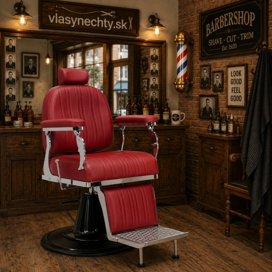 BARBERSKE KRESLO GABBIANO ELIAS ČERVENÉ