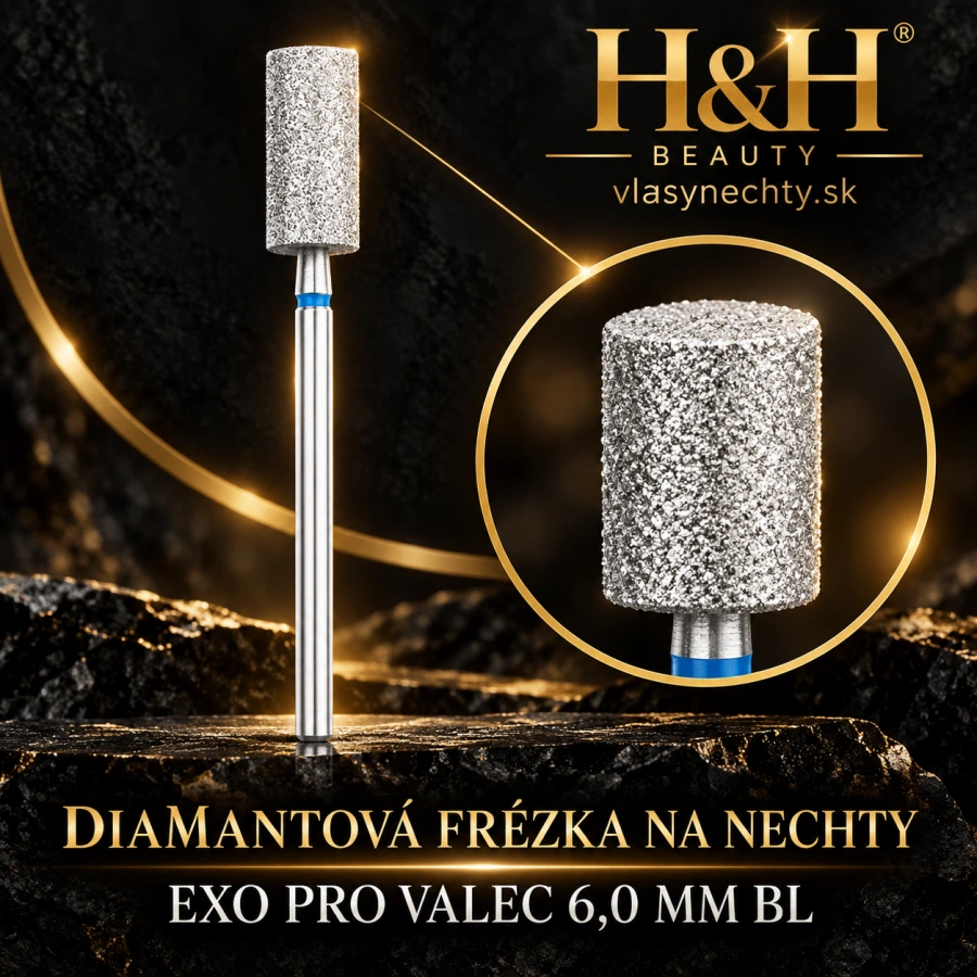 DIAMANTOVÁ FRÉZKA NA NECHTY EXO PRO VALEC 6,0MM BL