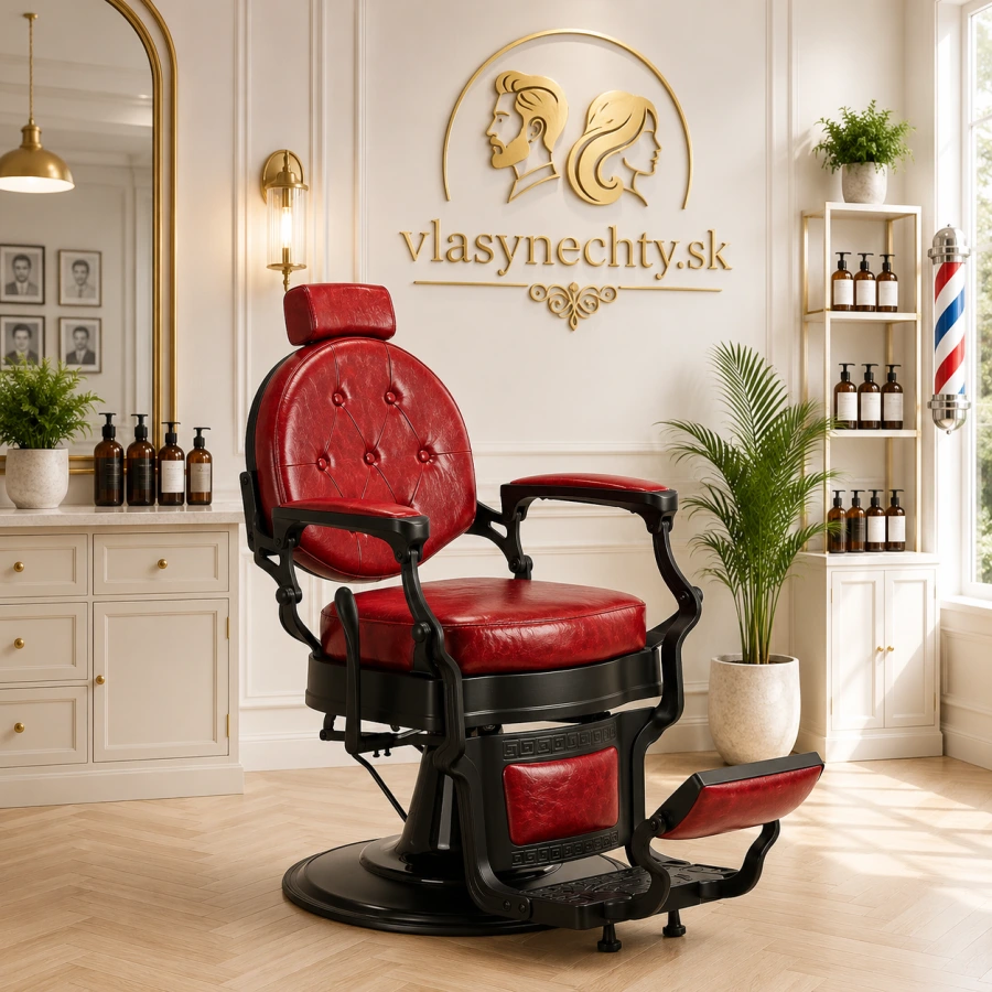 BARBERSKE KRESLO GABBIANO PRESIDENT červené