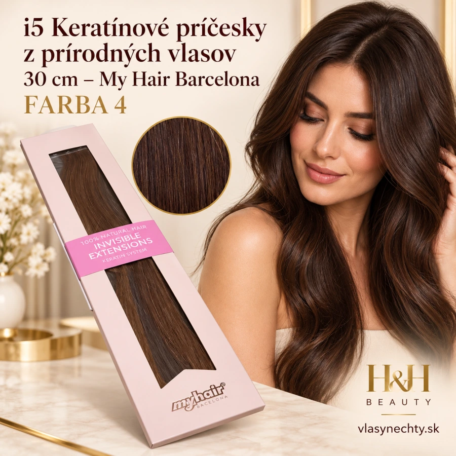 i5 Keratínové príčesky z prírodných vlasov 30 cm – My Hair Barcelona FARBA 4