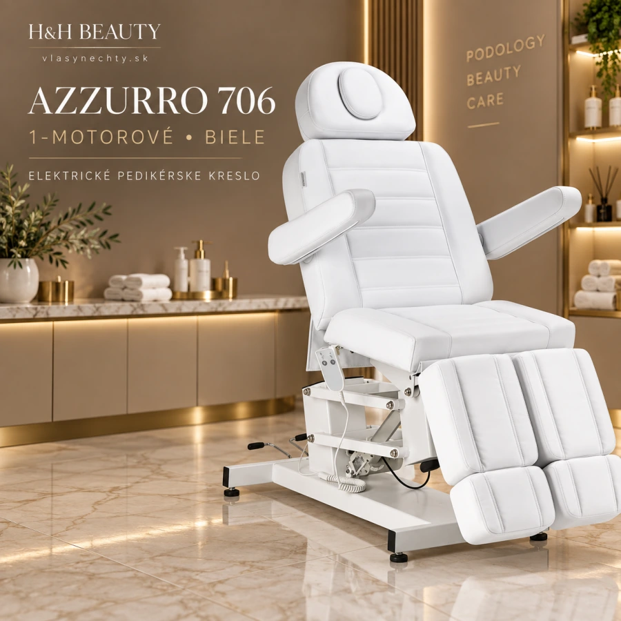 Elektrické pedikérske kreslo Azzurro 706 1 motor biele