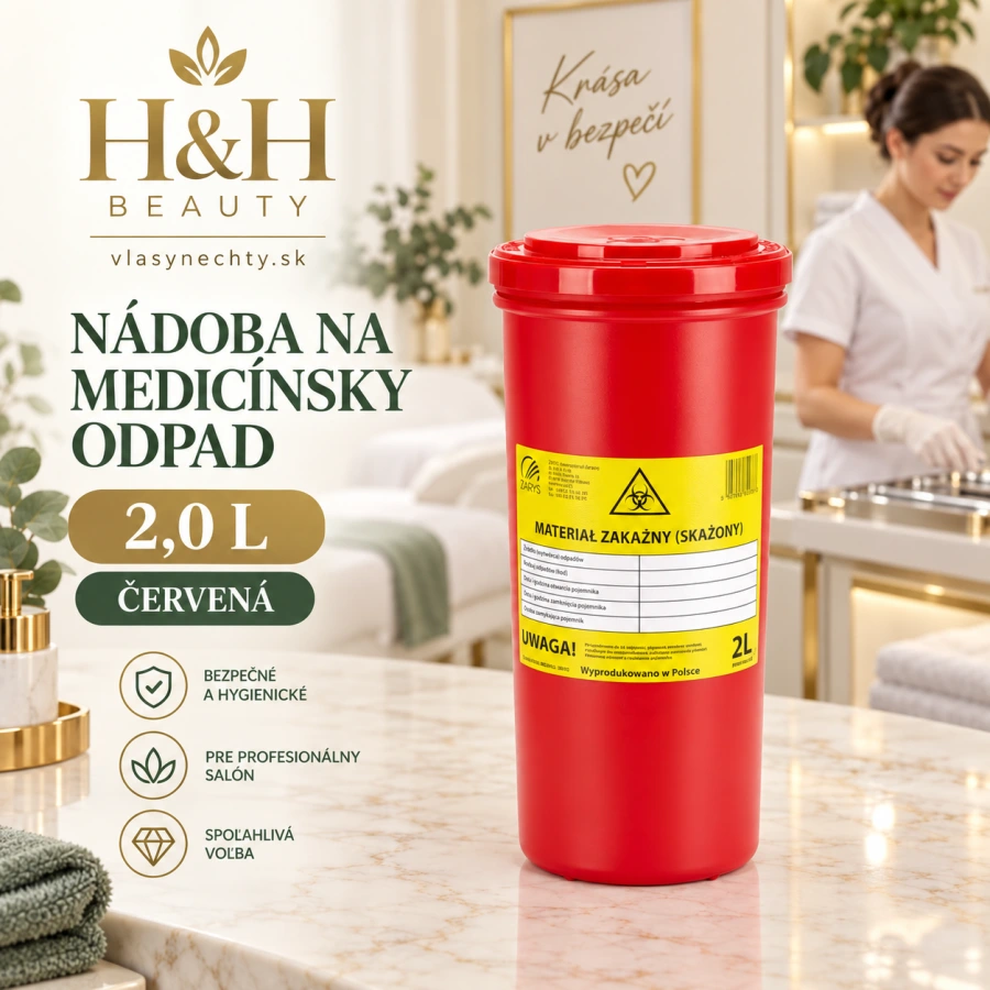 NÁDOBA NA MEDICÍNSKY ODPAD 2,0L ČERVENÁ