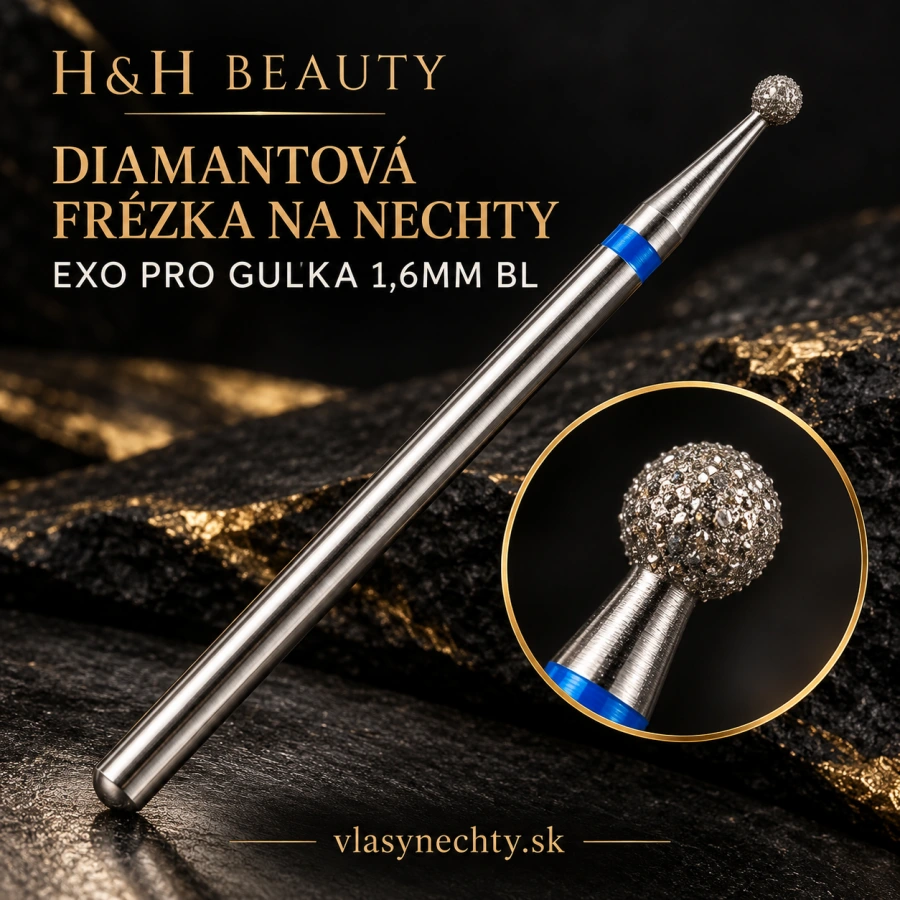 DIAMANTOVÁ FRÉZKA NA NECHTY EXO PRO GUĽKA 1,6MM BL