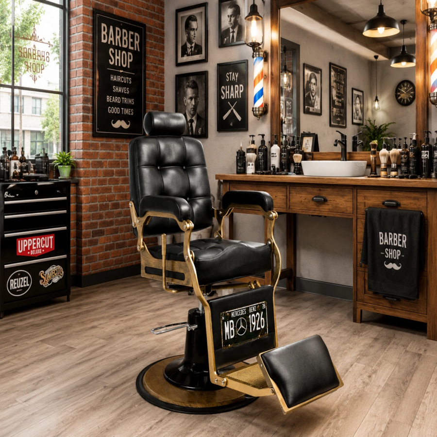 BARBERSKE KRESLO GABBIANO BOSS ČIERNE
