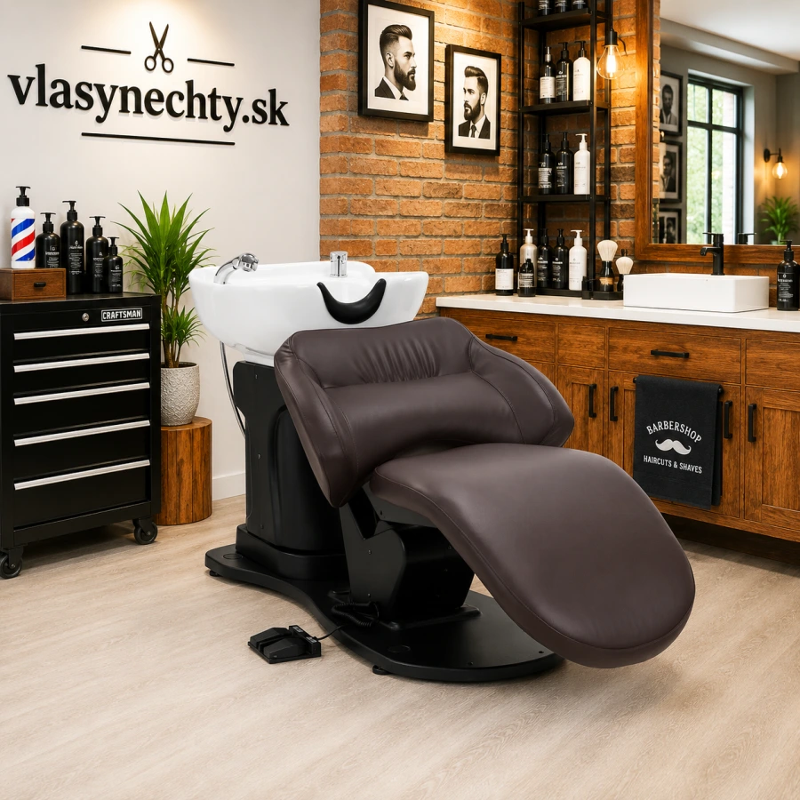 Gabbiano elektrický kadernícky umývací BOX TRYCHO hnedý