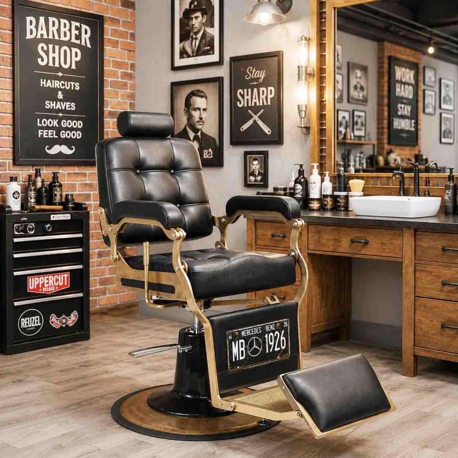 BARBERSKE KRESLO GABBIANO BOSS HNEDÉ
