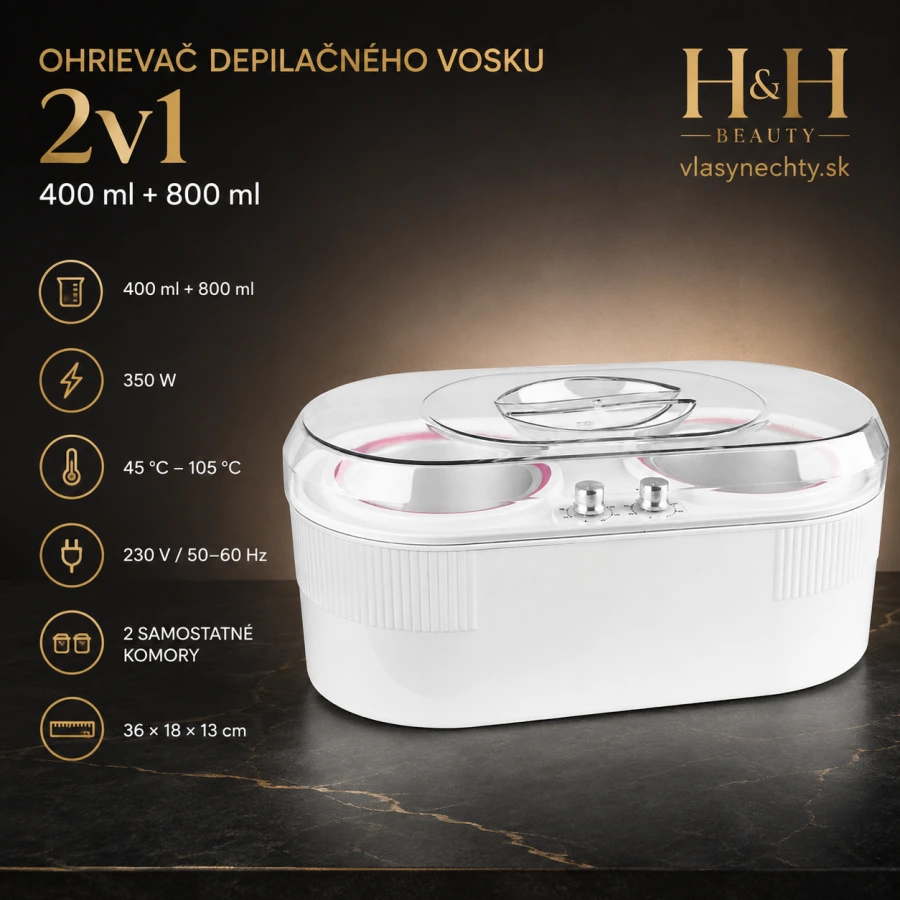 OHRIEVAČ DEPILAČNÉHO VOSKU V PLECHOVKE 2V1 400 ml + 800 ml 350 W