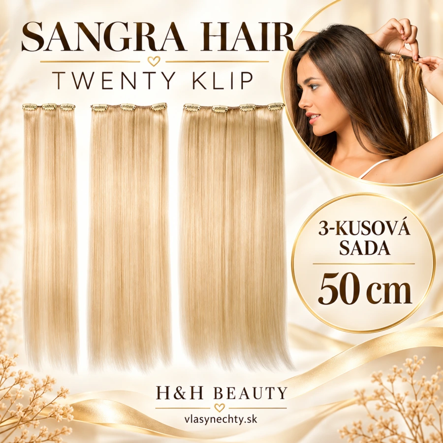 SANGRA HAIR TWENTY KLIP 3-KUS 50 CM