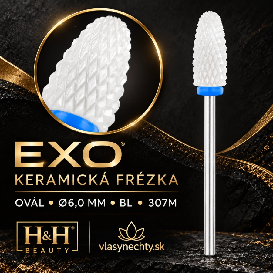 EXO KERAMICKÁ FRÉZKA NA NECHTY OVAL Ø6,0MM BL 307M