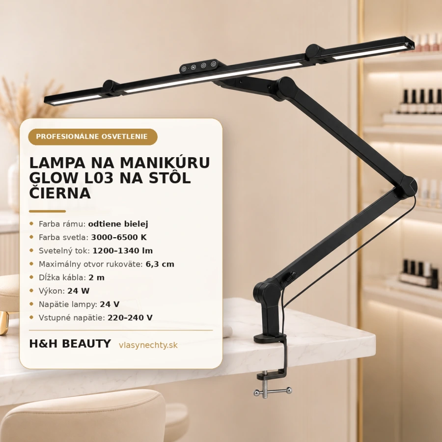 LAMPA NA MANIKÚRU GLOW L03 NA STOL ČIERNA