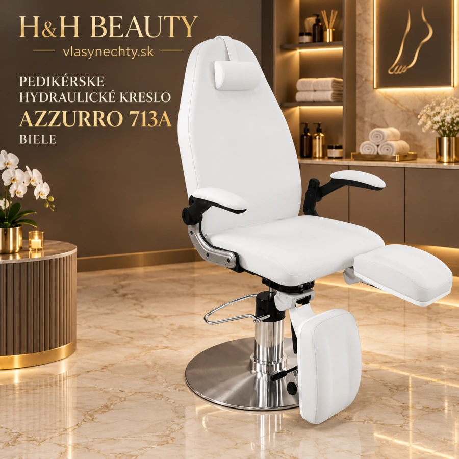 PEDIKÉRSKE HYDRAULICKÉ KRESLO AZZURRO 713A BIELE