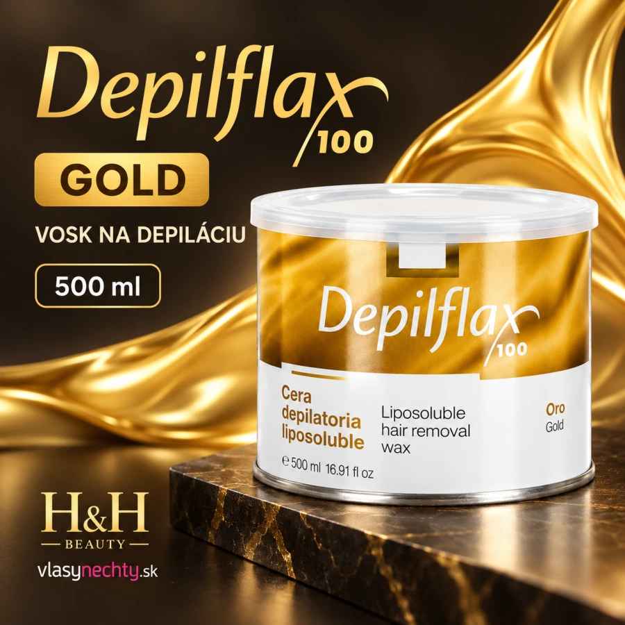 DEPIFLAX 100 depilačný vosk v zlatej plechovke 500 ml
