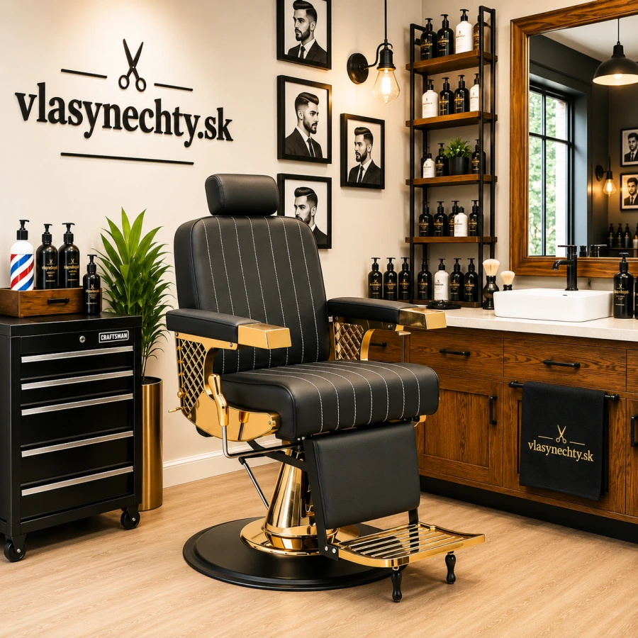 BARBERSKE KRESLO GABBIANO Marcus zlato čierne