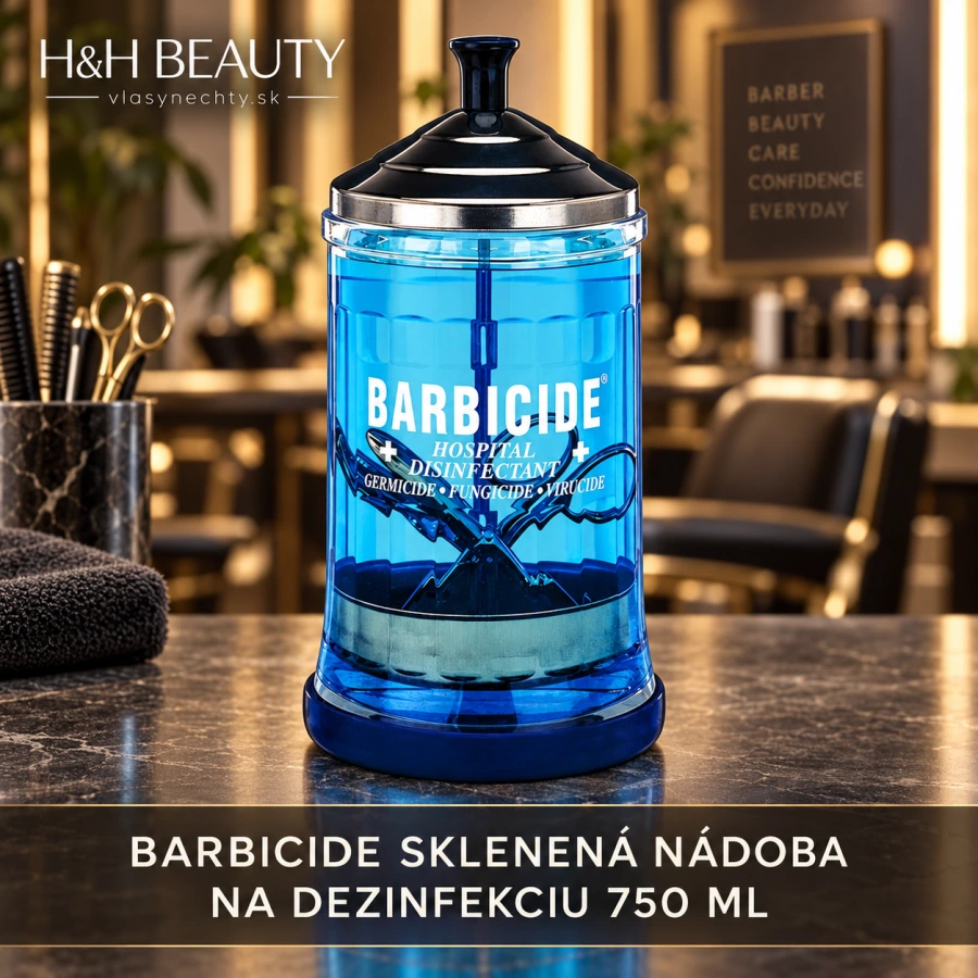 BARBICIDE SKLENENÁ NÁDOBA NA DEZINFEKCIU 750ML