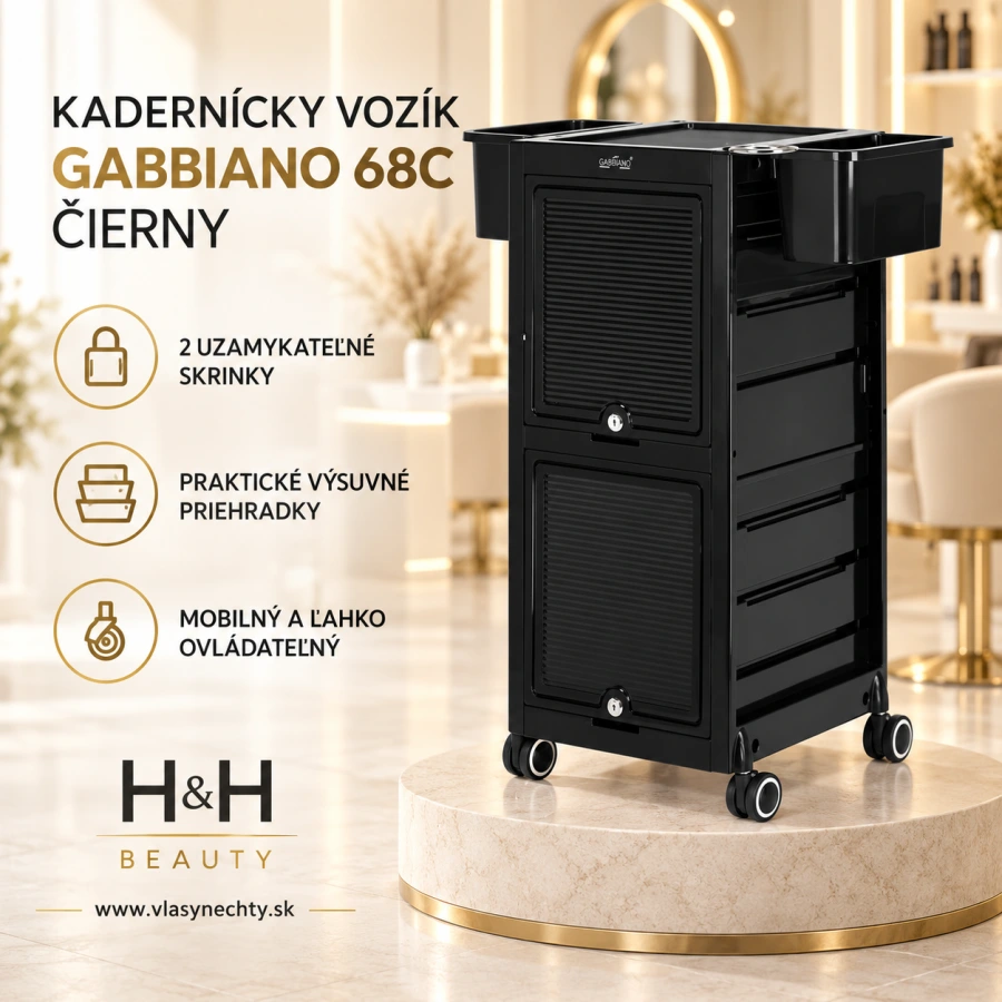 KADERNÍCKY VOZÍK Gabbiano 68C čierny
