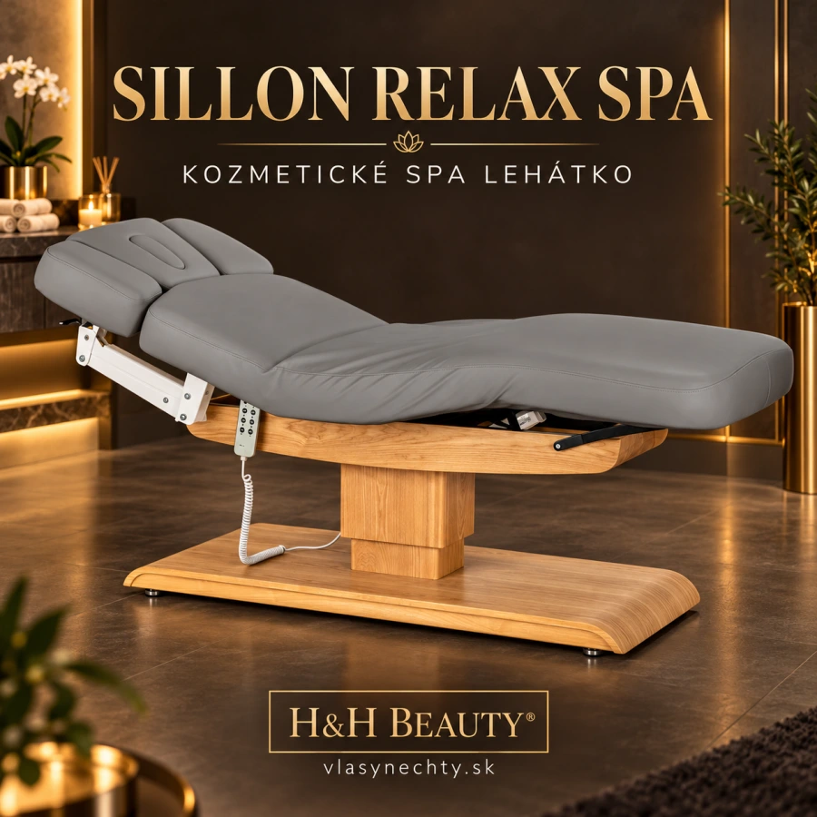 KOZMETICKÉ SPA LEHÁTKO Sillon Relax SPA, sivé s svetlo hnedou základňou