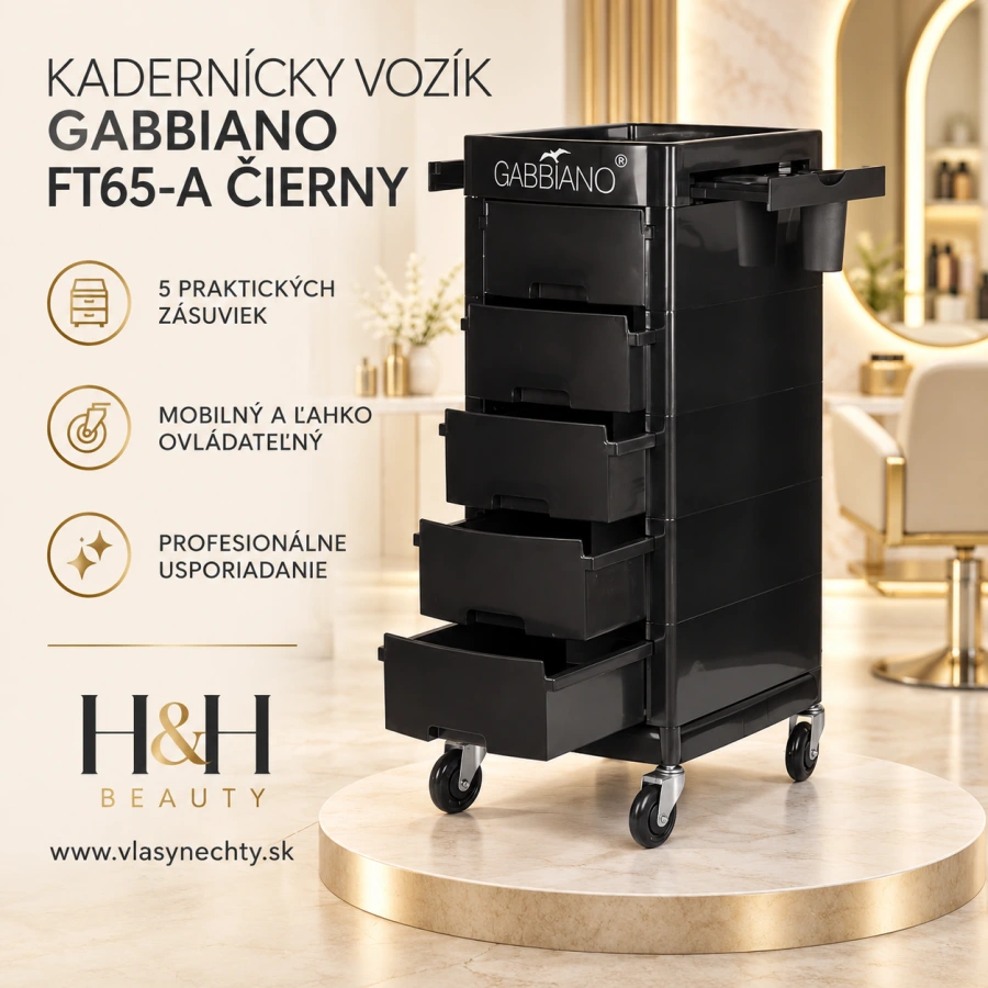 KADERNÍCKY VOZÍK GABBIANO FT65-A ČIERNY