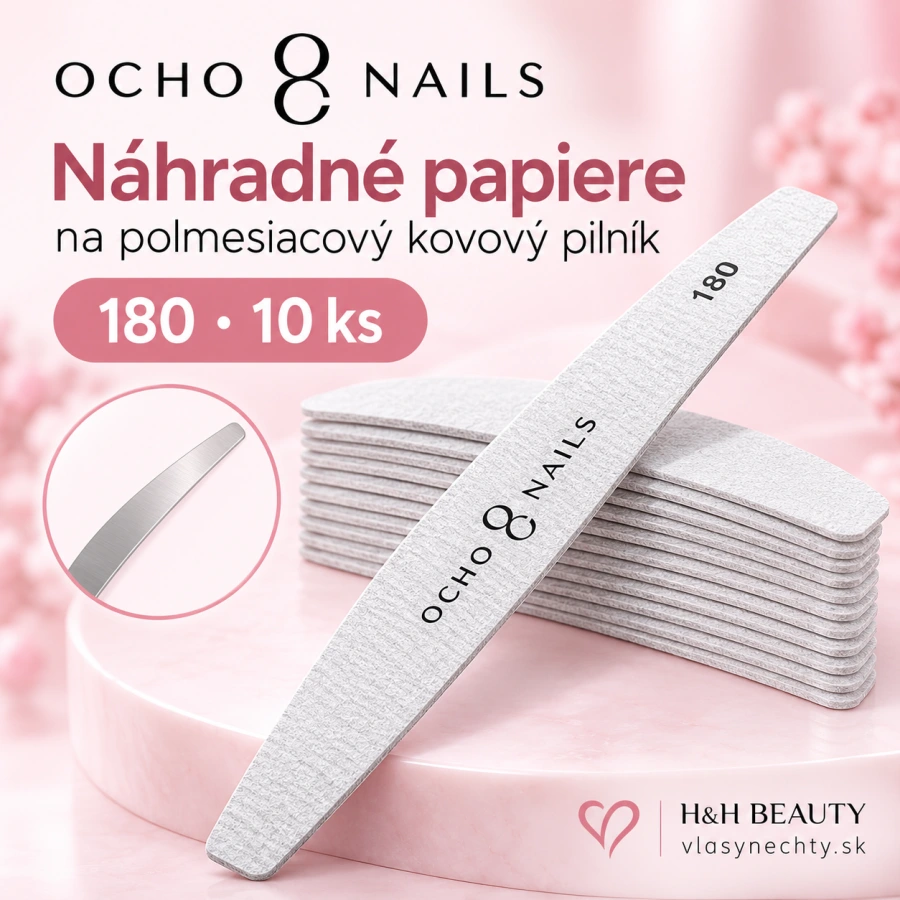 Ocho Nails náhradné papiere pre polmesiacový kovový pilník. 180 10 ks.