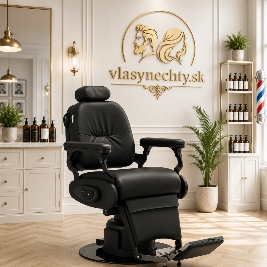 BARBERSKE KRESLO GABBIANO Elektrické Duke čierne