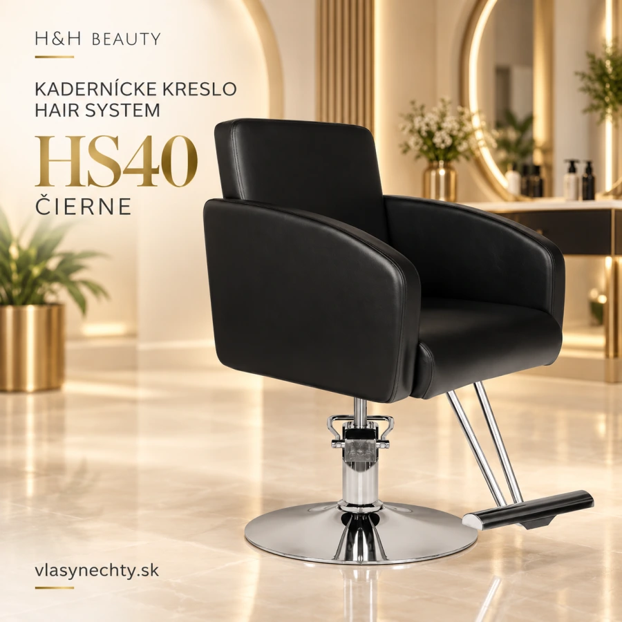 KADERNÍCKE KRESLO HAIR SYSTEM HS40 ČIERNE