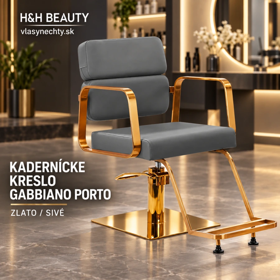 KADERNÍCKE KRESLO GABBIANO Porto zlato šedý