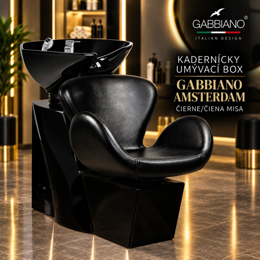 KADERNÍCKY UMÝVACÍ BOX GABBIANO AMSTERDAM ČIERNE/ČIENA MISA