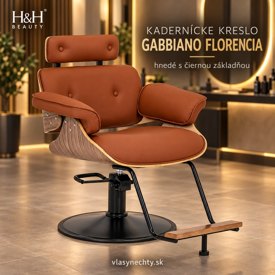 KADERNÍCKE KRESLO Gabbiano Florencja hnedé s čiernou základňou