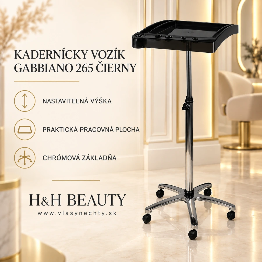 KADERNÍCKY VOZÍK GABBIANO 265 ČIERNY