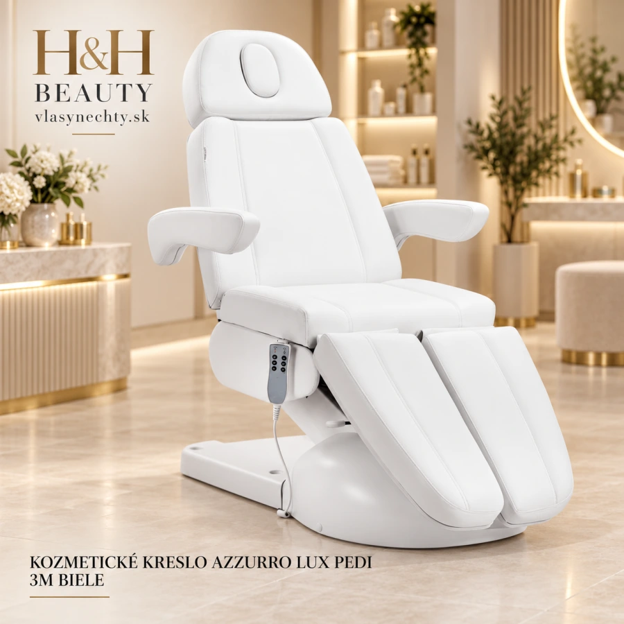 Kozmetické kreslo Azzurro Lux pedi 3m biele