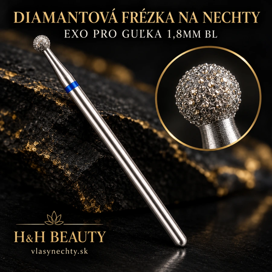 DIAMANTOVÁ FRÉZKA NA NECHTY EXO PRO GUĽKA 1,8MM BL