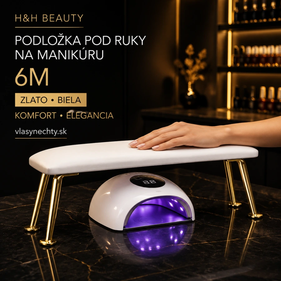 PODLOŽKA POD RUKY NA MANIKÚRU 6M ZLATO - BIELA