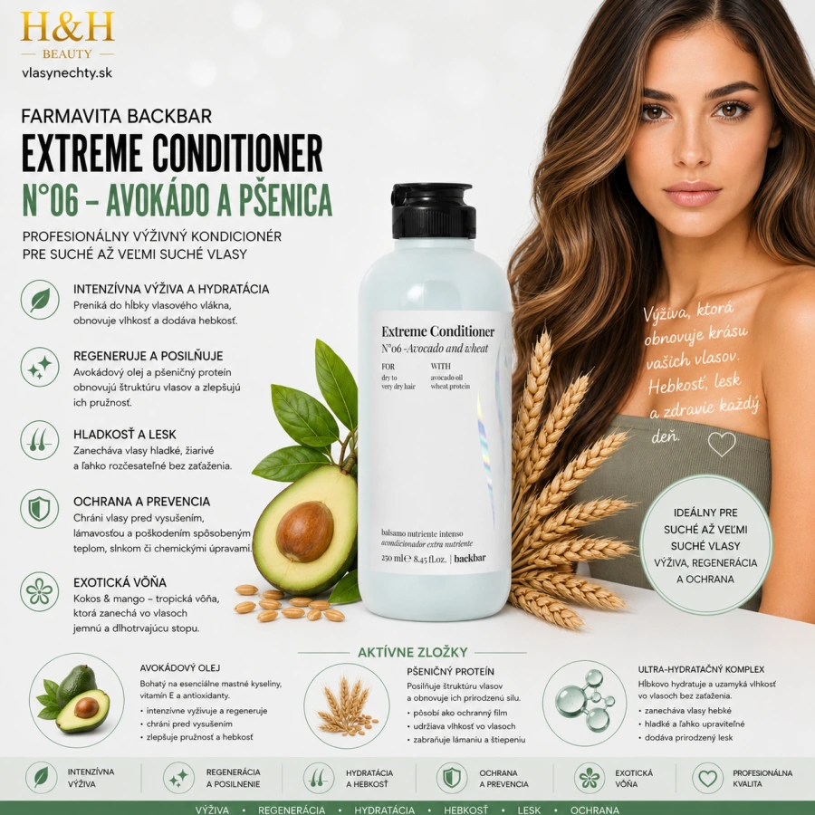 Farmavita BACKBAR EXTREME CONDITIONER Č.06 - AVOKÁDO A PŠENICA 250ml