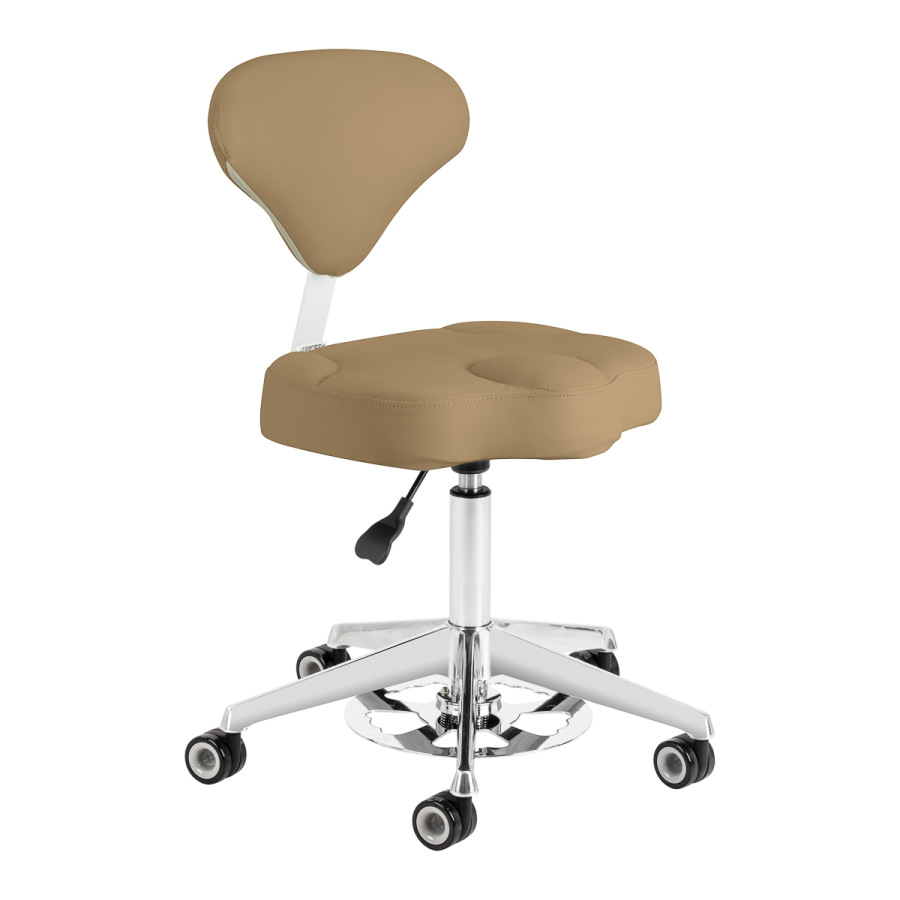 Taboret kosmetyczny Azzurro 156-F bump-up beżowy (jasna kawa)
