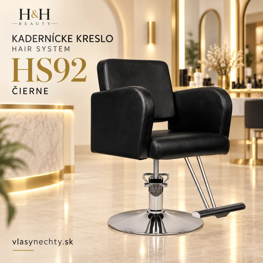 KADERNÍCKE KRESLO HAIR SYSTEM HS92 ČIERNE