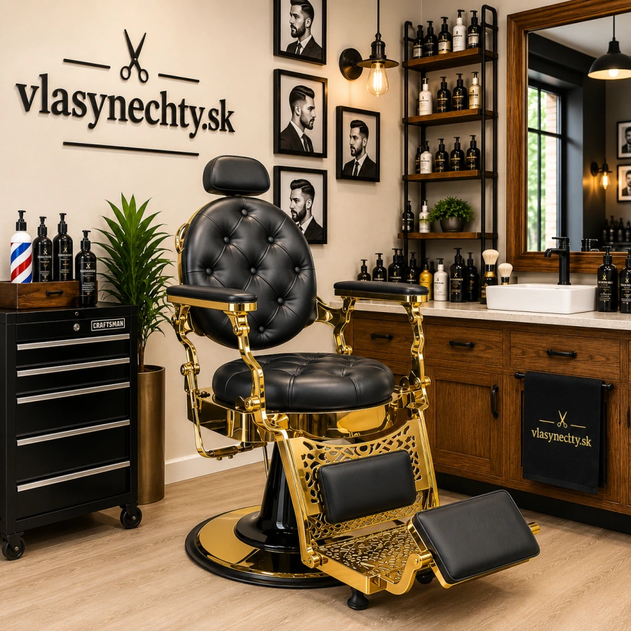 BARBERSKE KRESLO GABBIANO GIULIO GOLD ČIERNE
