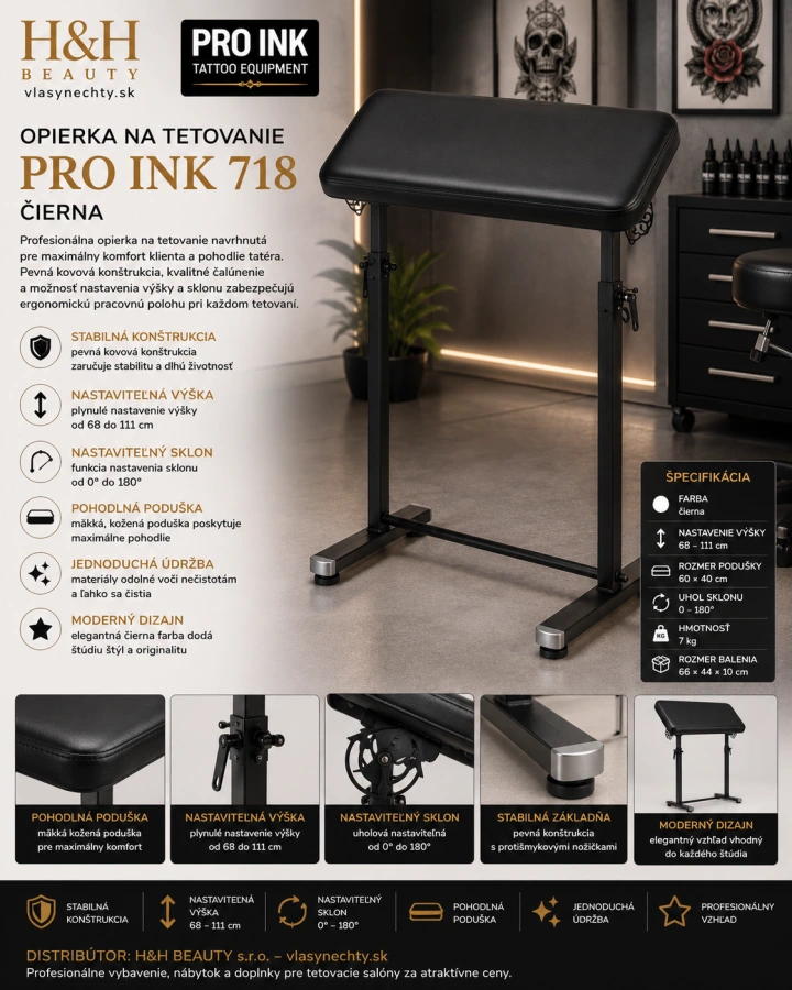 OPIERKA NA TETOVANIE PRO INK 718 ČIERNA