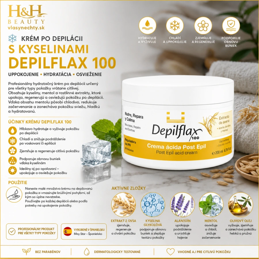 KRÉM PO DEPILÁCII S KYSELINAMI DEPILFLAX 100 200 ML