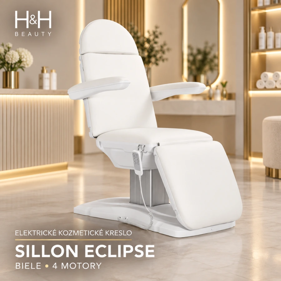 Elektrické kozmetické kreslo SILLON Eclipse 4 motory biele