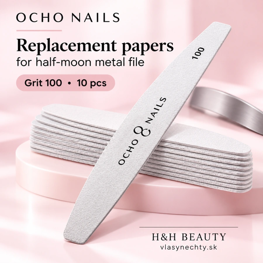 Ocho Nails replacement papers for half-moon metal file. 100 10 kusov