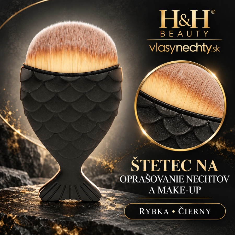 ŠTETEC NA OPRAŠOVANIE NECHTOV A MAKE UP RYBKA ČIERNY