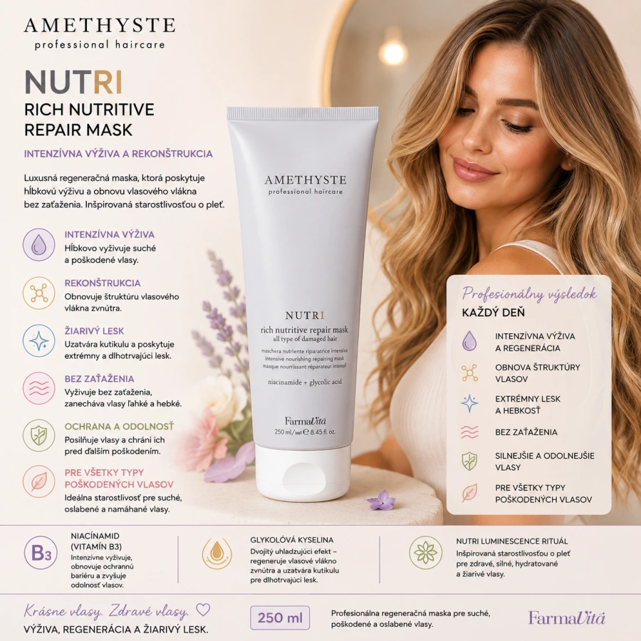 Farmavita AMETHYSTE NUTRI RICH NUTRITIVE REPAIR MASK 250ml