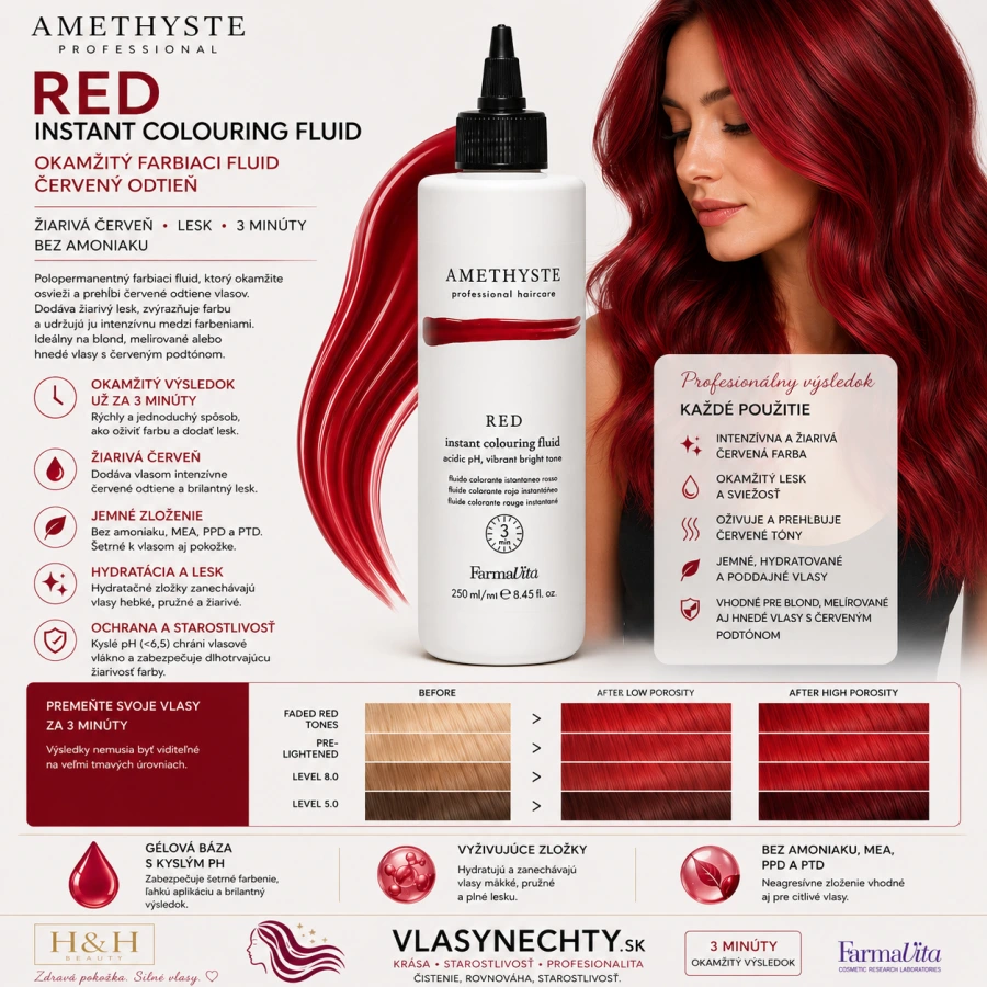 Farmavita AMETHYSTE INSTANT Colouring Fluid Red 250ml