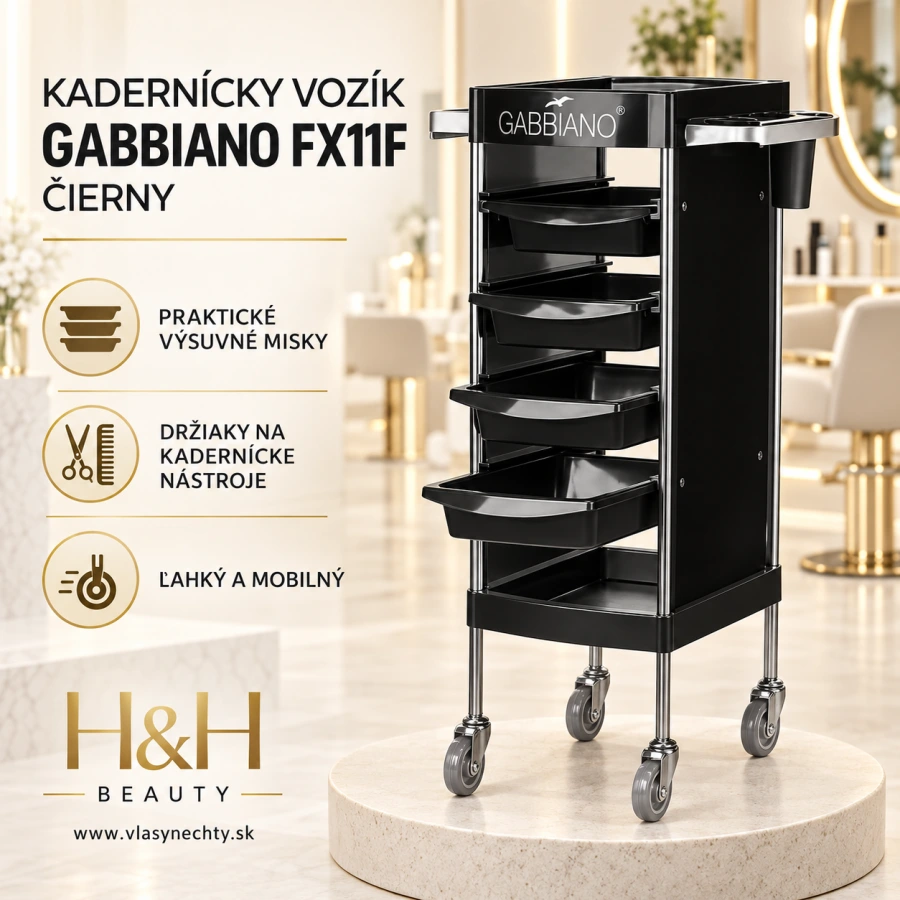 KADERNÍCKY VOZÍK GABBIANO FX11F ČIERNY