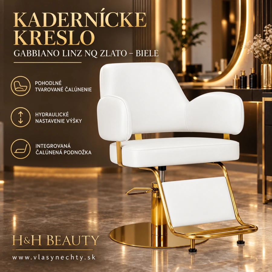 KADERNÍCKE KRESLO GABBIANO LINZ NQ zlato biele