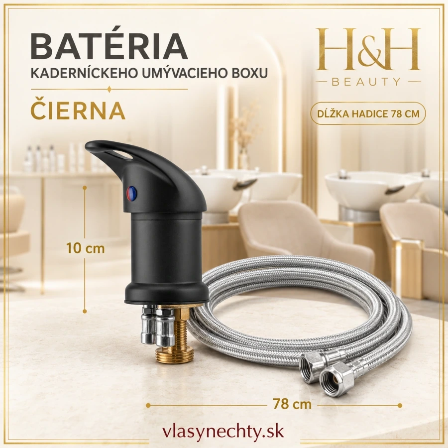 BATÉRIA KADERNÍCKEHO UMÝVACIEHO BOXU ČIERNA hadica 78 cm
