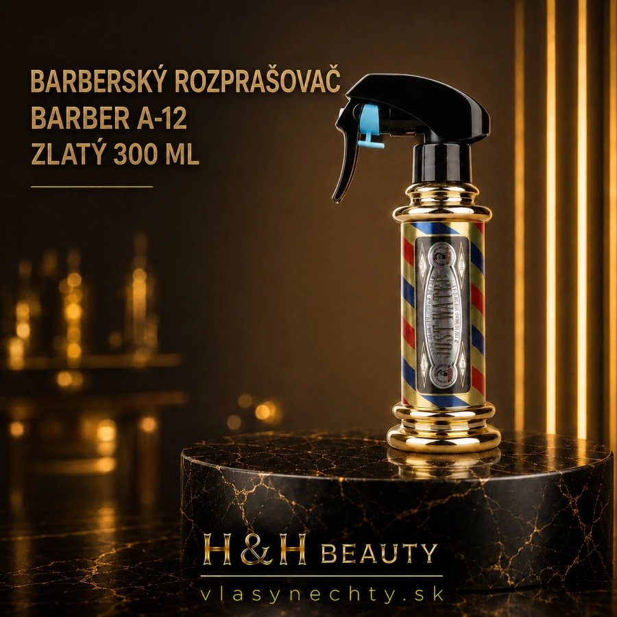 BARBERSKÝ ROZPRAŠOVAČ BARBER A-12 ZLATÝ 300ML
